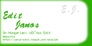 edit janos business card